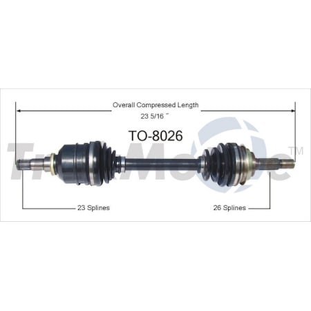 Surtrack Axle Cv Axle Shaft, To-8026 TO-8026